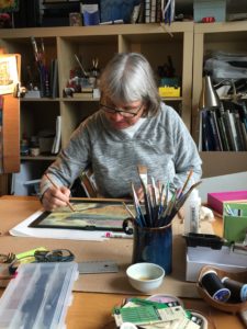 Carol at work in her studio